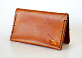"The Magnate" Leather Bi-Fold Card Wallet - Saddle Brown