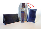 "The Minimalist" Slim Leather Card Wallet - Navy Blue