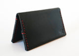 "The Magnate" Leather Bi-Fold Card Wallet - Black