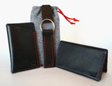 "The Magnate" Leather Bi-Fold Card Wallet - Black