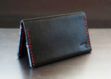 "The Magnate" Leather Bi-Fold Card Wallet - Black