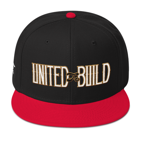 "UNITED to BUILD" Snapback Hat - Black/Red