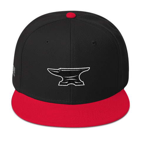 2-Color Anvil Outline Logo Snapback - Black/Red
