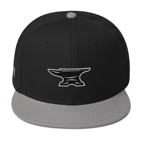 2-Color Anvil Outline Logo Snapback - Black/Gray