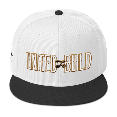"UNITED to BUILD" Snapback Hat - White/Black