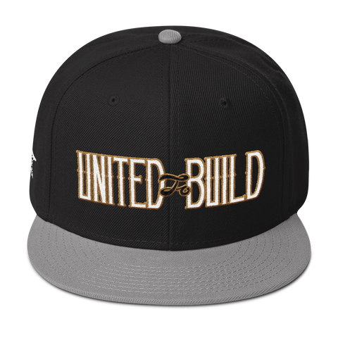 "UNITED to BUILD" Snapback Hat - Black/Grey