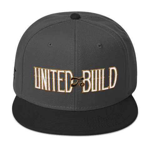 "UNITED to BUILD" Snapback Hat - Charcoal Grey/Black