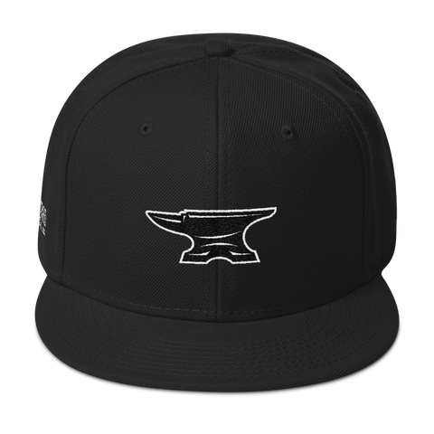 2-Color Anvil Outline Logo Snapback - Black